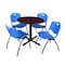 Cain Cain Round Table & Chair Set, Wood, Metal, Plastic Top, Mahogany TB30RNDMH47BE - alternate 1
